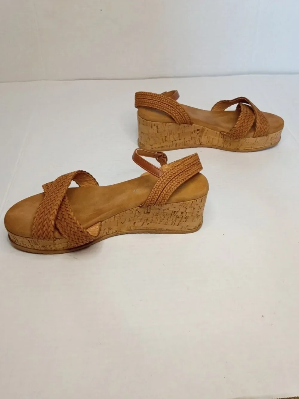 Patrizia by Spring Step Litzy Camel Cork Wedge Sandals Women’s Size 8